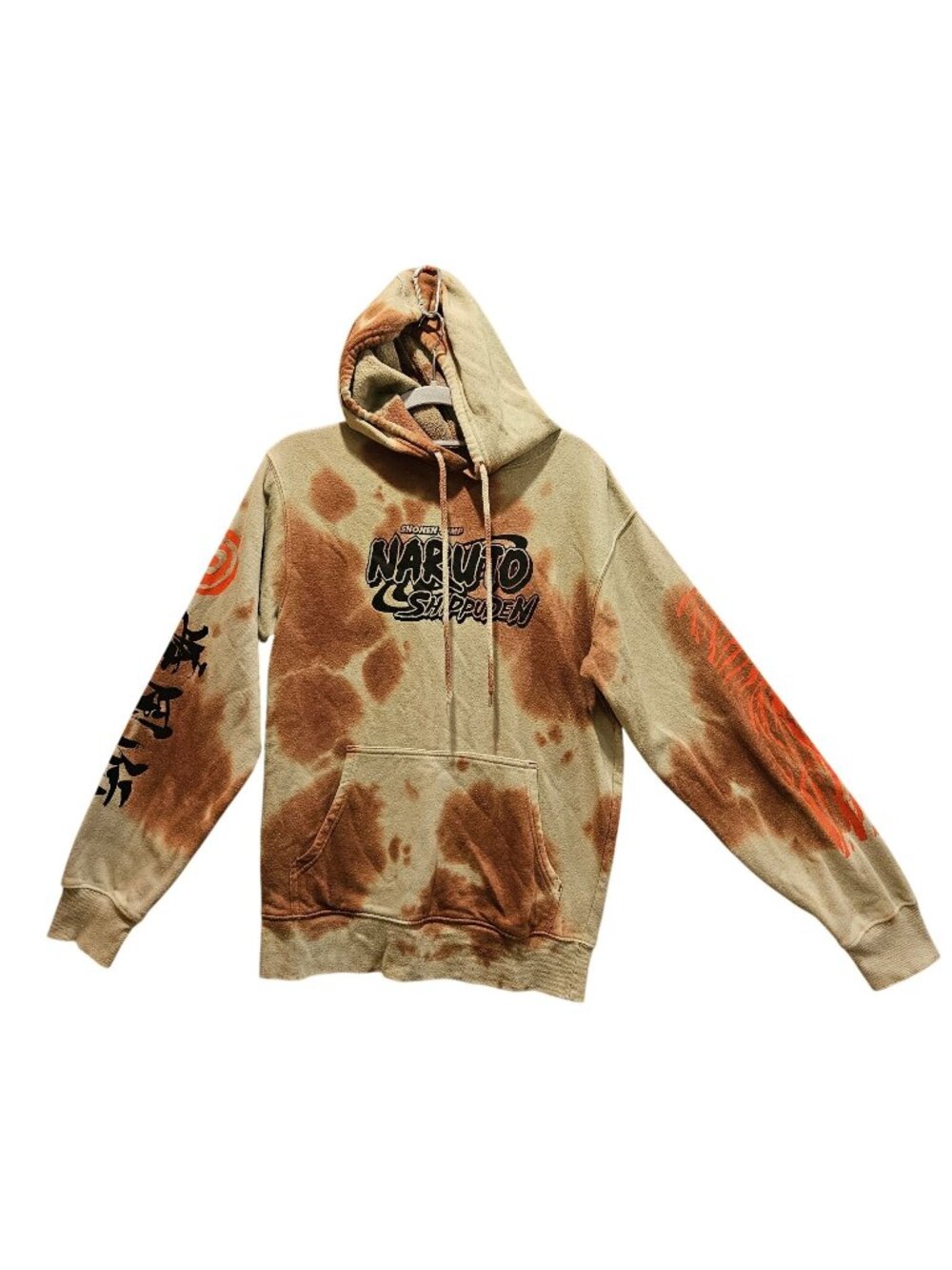 NARUTO SHIPPUDEN Shonen JUMP Manga MENS SMALL Long Sleeve Hoodie Tie dye skater